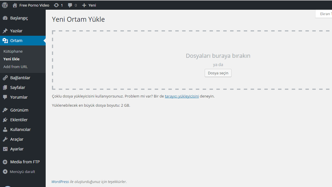 Wordpress ortam ekleme ve upload sorunu