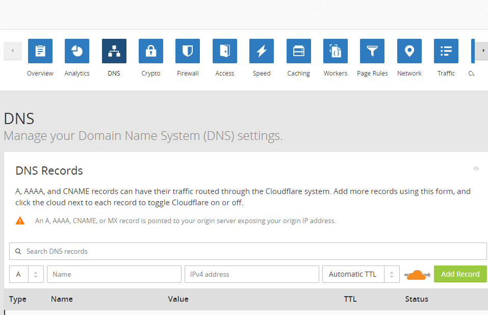 Cloudflare subdomain sorunu